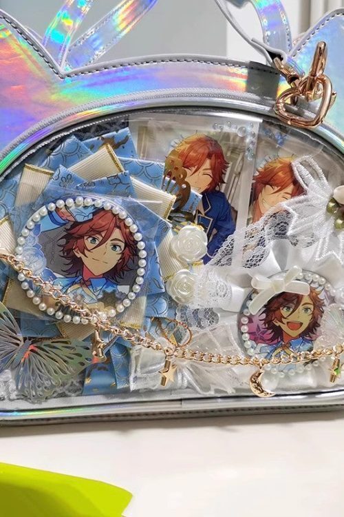 White Cat Ita Bag with Clear Window and Included Insert for Pin Display