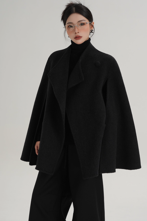 Wool Poncho Coat
