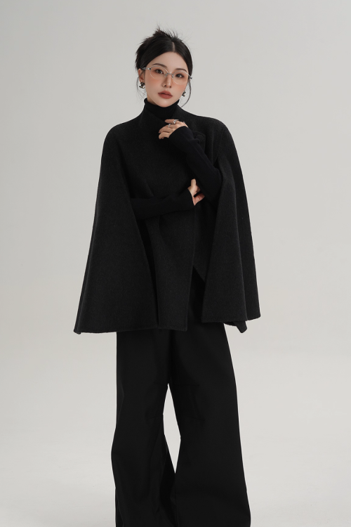 Wool Poncho Coat