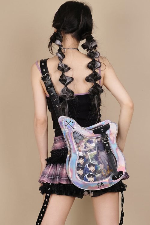 Y2K Ita Bag with Clear Window for Pin Display