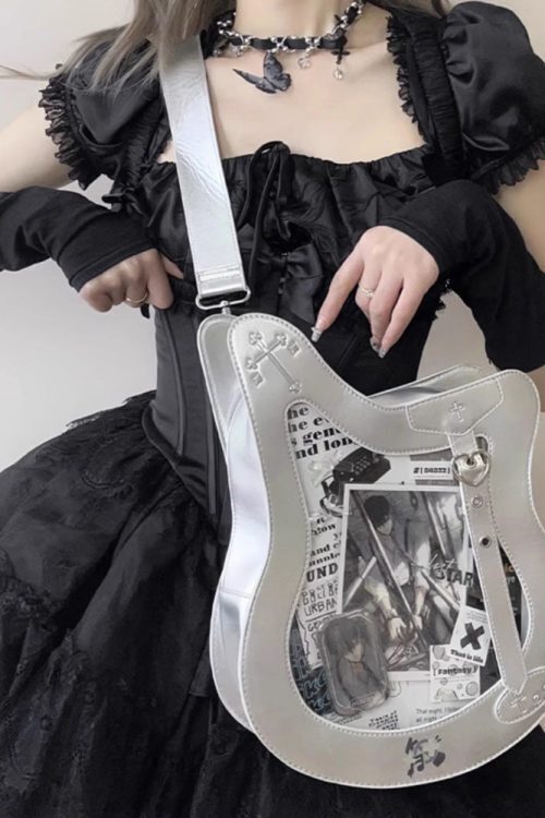 Y2K Ita Bag with Clear Window for Pin Display