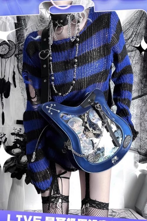 Y2K Ita Bag with Clear Window for Pin Display