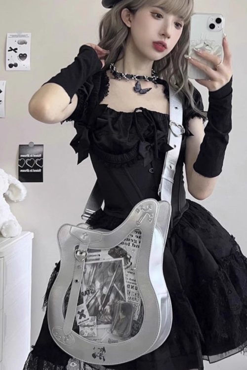 Y2K Ita Bag with Clear Window for Pin Display
