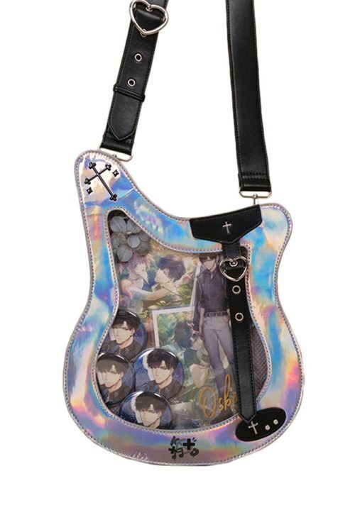Y2K Ita Bag with Clear Window for Pin Display