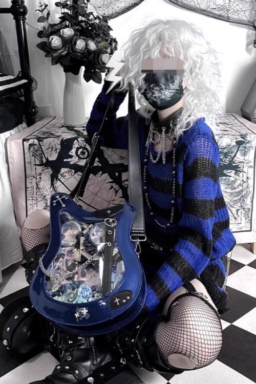 Y2K Ita Bag with Clear Window for Pin Display