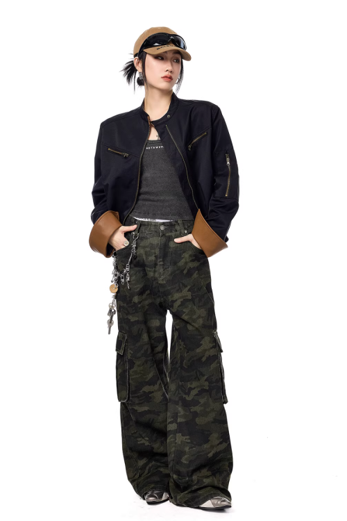Zip Design Short Jacket