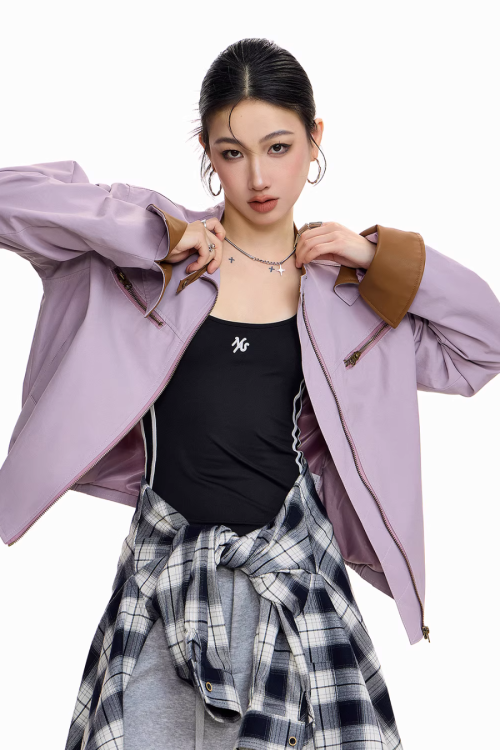 Zip Design Short Jacket