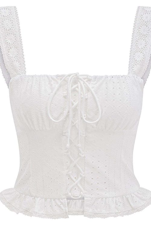 Flirty Babe Lace Up Corset Top