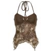 Indie Aesthetic Lace Halter Top