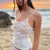 Sexy Solid Lace Sheer Slim Stylish Cami Top