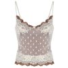 Y2K Polka Dot Lace Cami Top