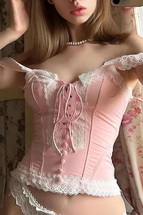 Coquette Lace Up Corset Top