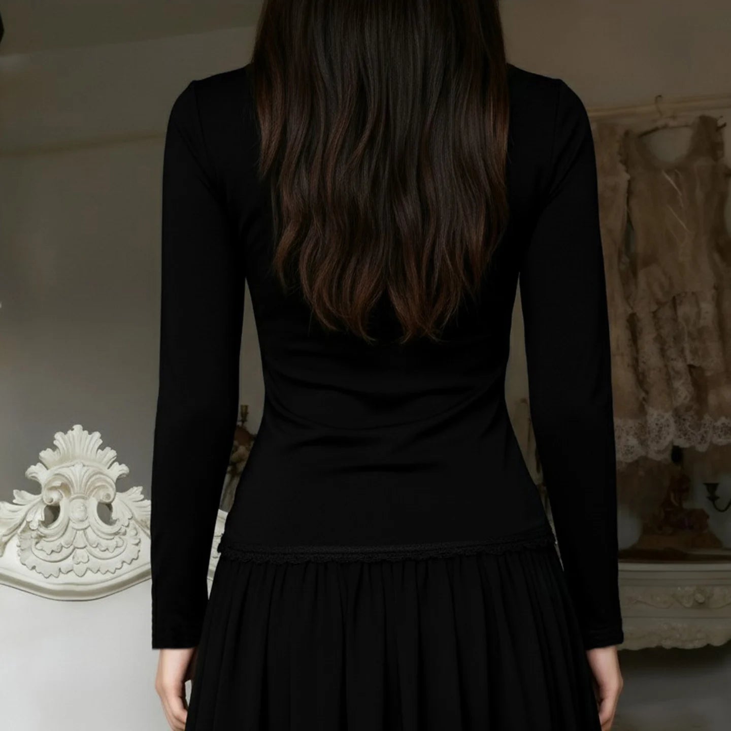 Goth Red Lace Panel Top Goth Red Lace Panel Top