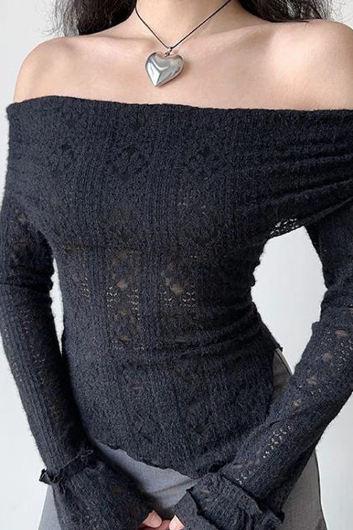 Fold-Over Lace Top
