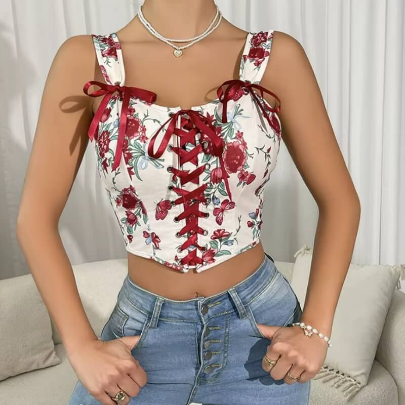 Lace-Up Corset Crop Top Lace-Up Corset Crop Top