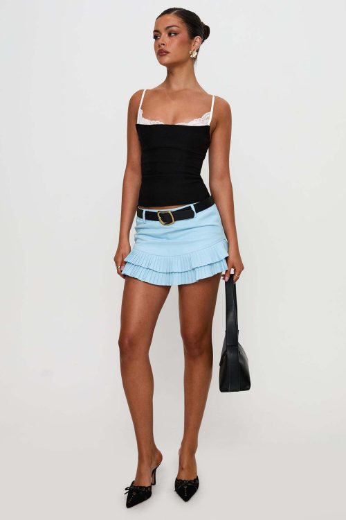 Renaissance Corset Lace Top Black / White