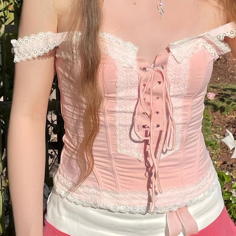 Coquette Lace Up Corset Top Coquette Lace Up Corset Top