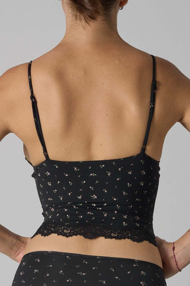 Lace Trim Floral V Neck Sexy Cami Top Lace Trim Floral V Neck Sexy Cami Top