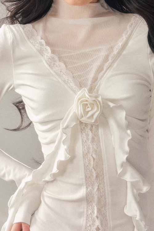 Rose Frill Lace Top