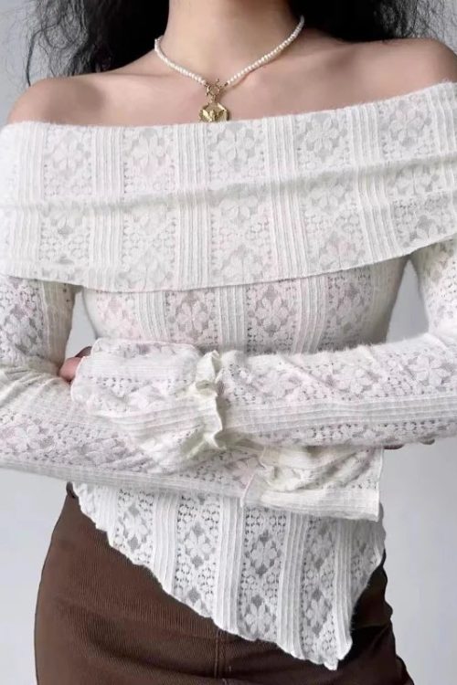 Fold-Over Lace Top