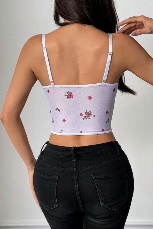 Light Lace Sexy Floral Bustier Cami Top