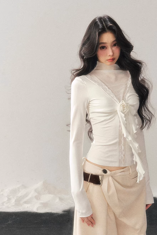 Rose Frill Lace Top