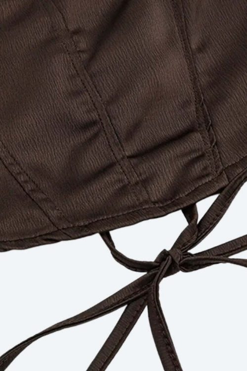Satin Lace Up Corset Top