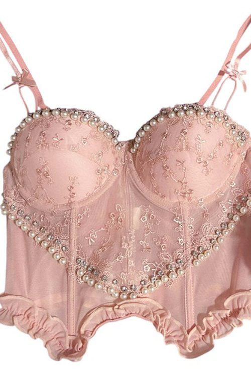 Angelcore Sheer Lace Corset Top