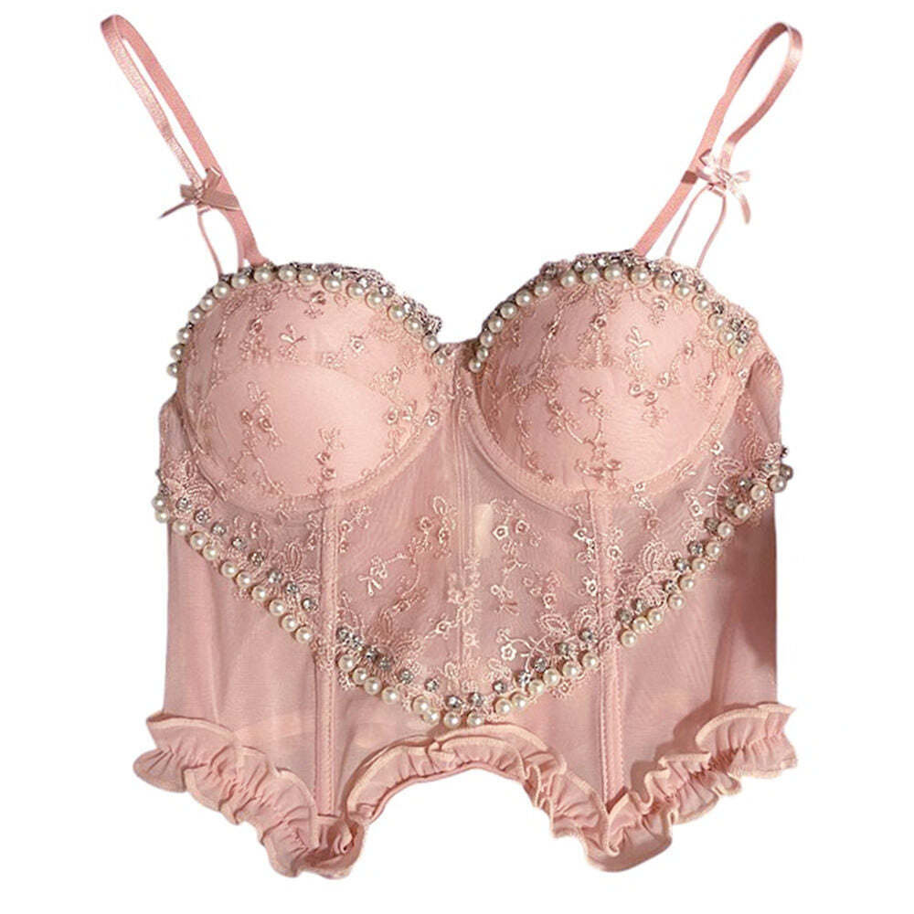 Angelcore Sheer Lace Corset Top Angelcore Sheer Lace Corset Top