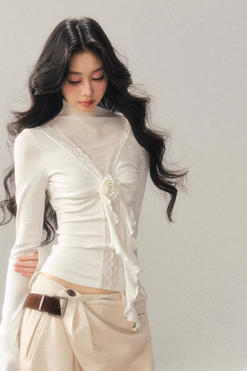 Rose Frill Lace Top