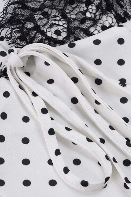 Satin Polka Dot Lace Cami Top