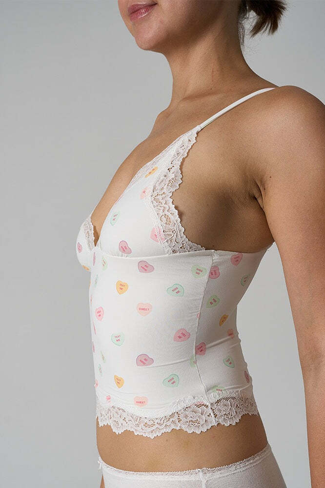 Lace Trim Floral V Neck Sexy Cami Top Lace Trim Floral V Neck Sexy Cami Top