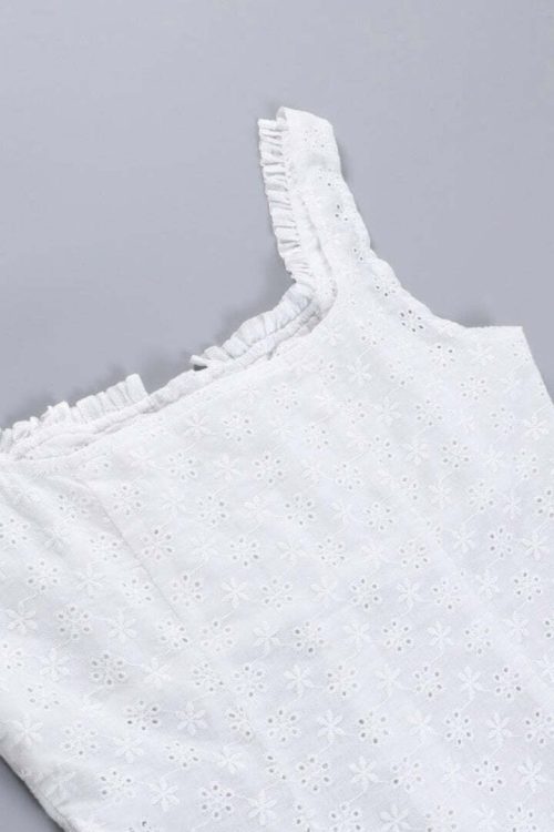 Cami Jacquard Lace Floral Button Tank Top