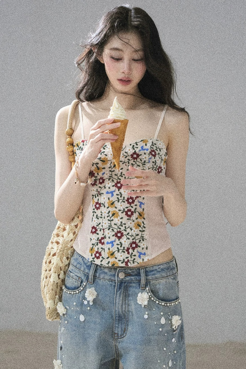 French Floral Lace Camisole Top