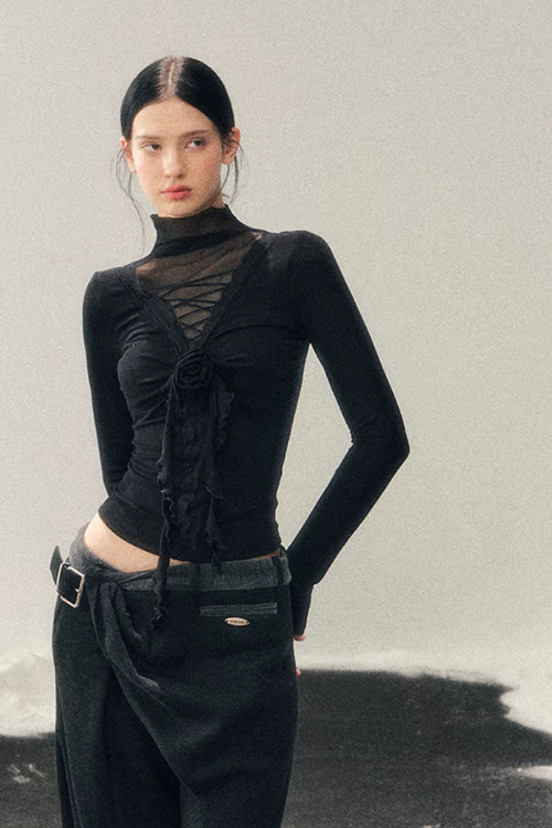Rose Frill Lace Top