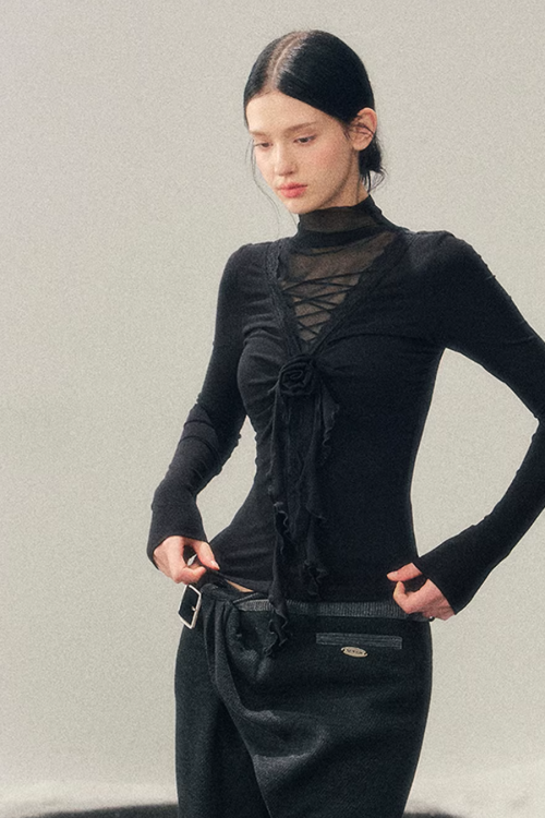Rose Frill Lace Top