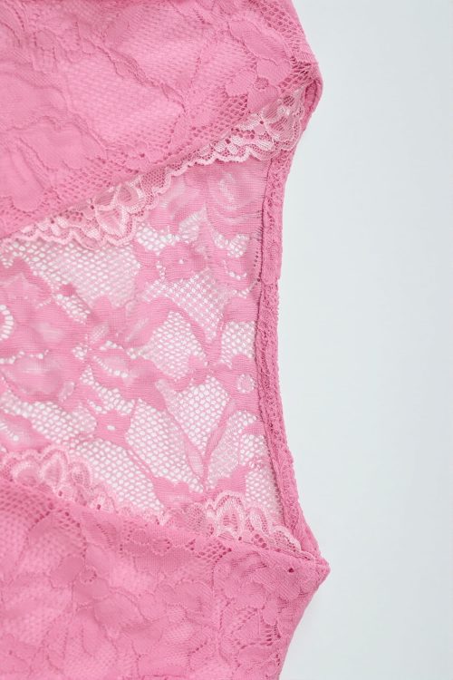 Sexy Long Sleeve Tie Front Lace Blouse