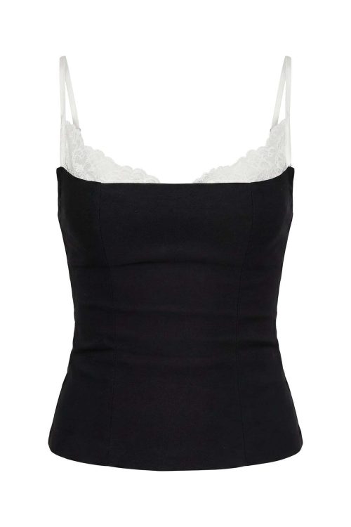 Renaissance Corset Lace Top Black / White