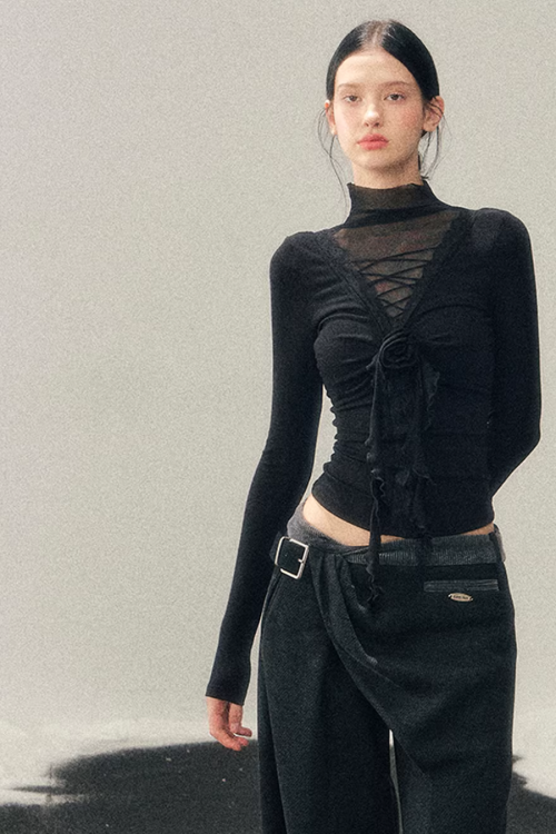 Rose Frill Lace Top