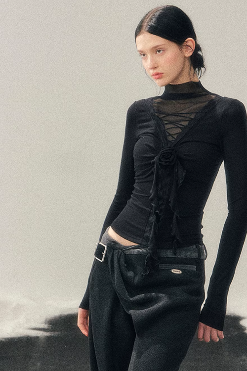Rose Frill Lace Top