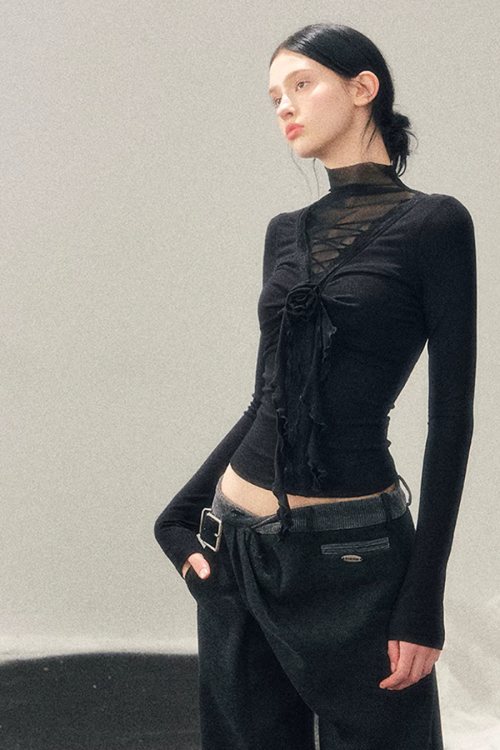 Rose Frill Lace Top