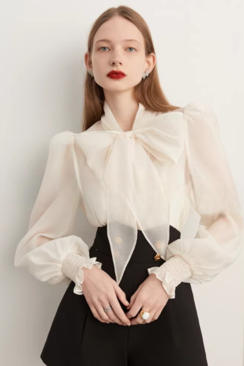 Bow Long Sleeve Blouse