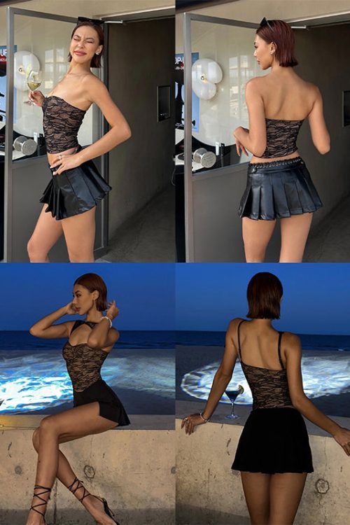 Black One Shoulder Going Out Top