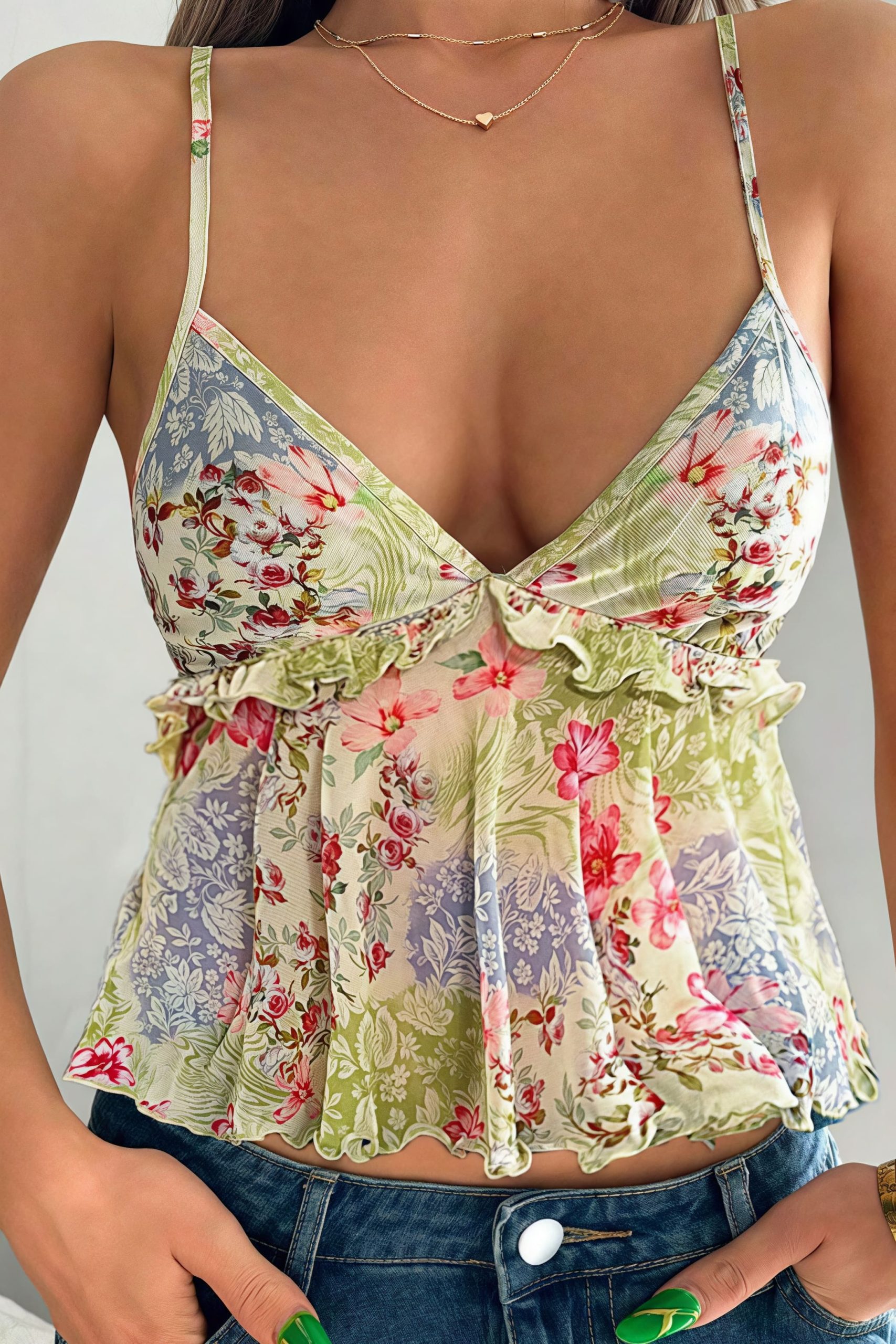 sexy-sheer-print-ruffle-cami-top-2 Sheer Print Ruffle Cami Top