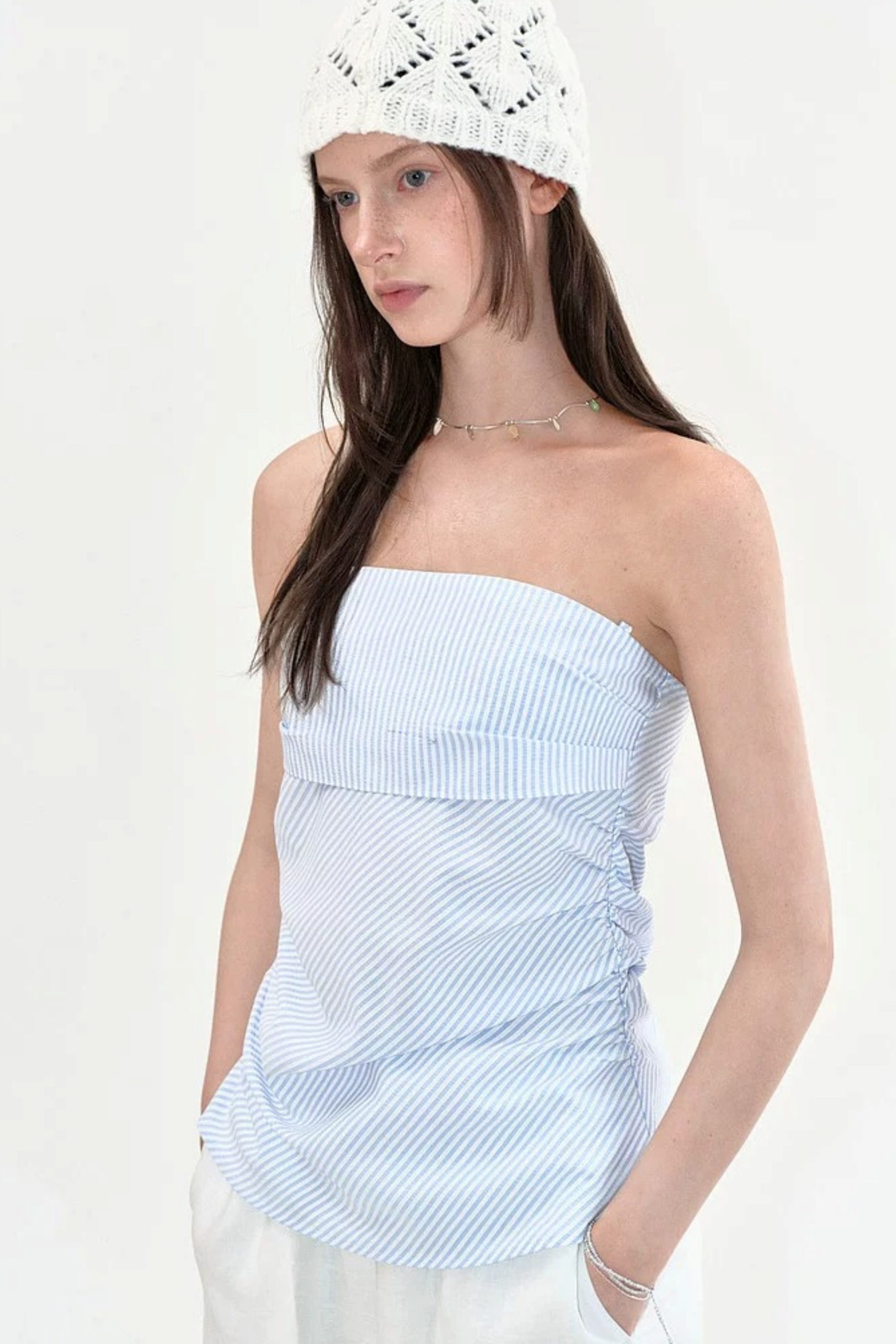 fano-striped-ruched-strapless-camisole-2 fano-striped-ruched-strapless-camisole-2