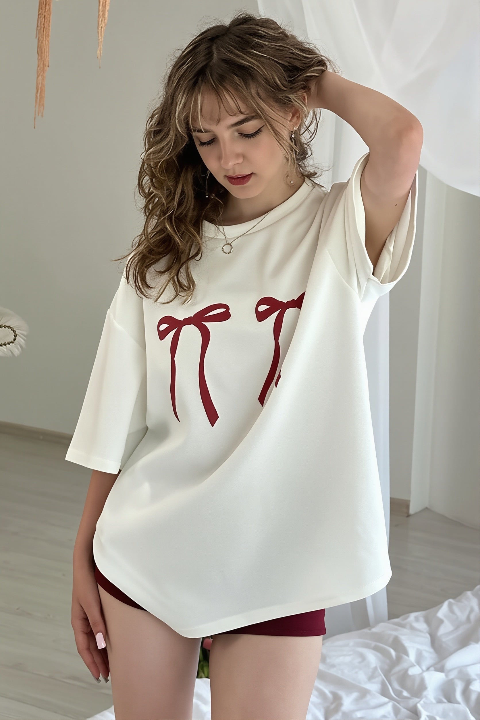loose-bow-print-fashion-t-shirt-4 loose-bow-print-fashion-t-shirt-4