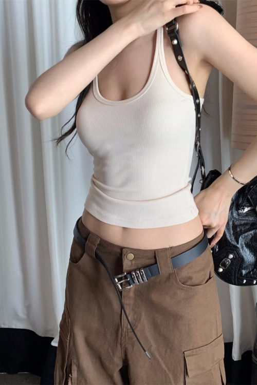 selena-solid-color-stretch-threaded-slim-u-neck-spaghetti-strap-cropped-camisole-top-8
