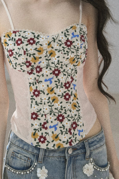 French Floral Lace Camisole Top