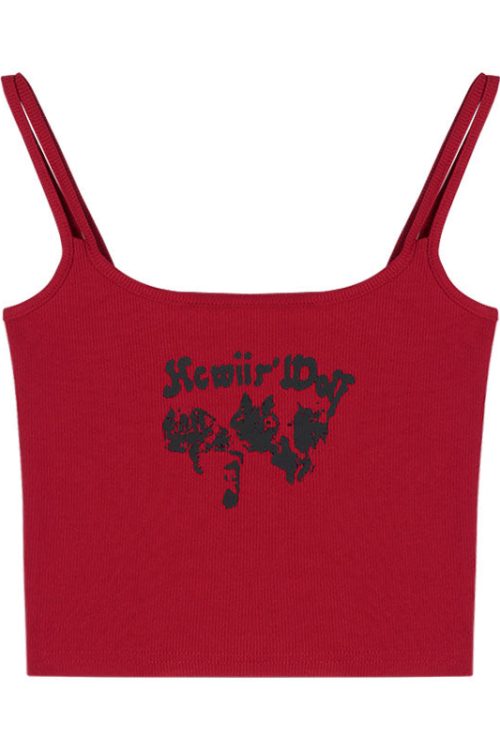 sunio-graphic-letter-print-red-spaghetti-multi-strap-slim-cropped-camisole-top-2
