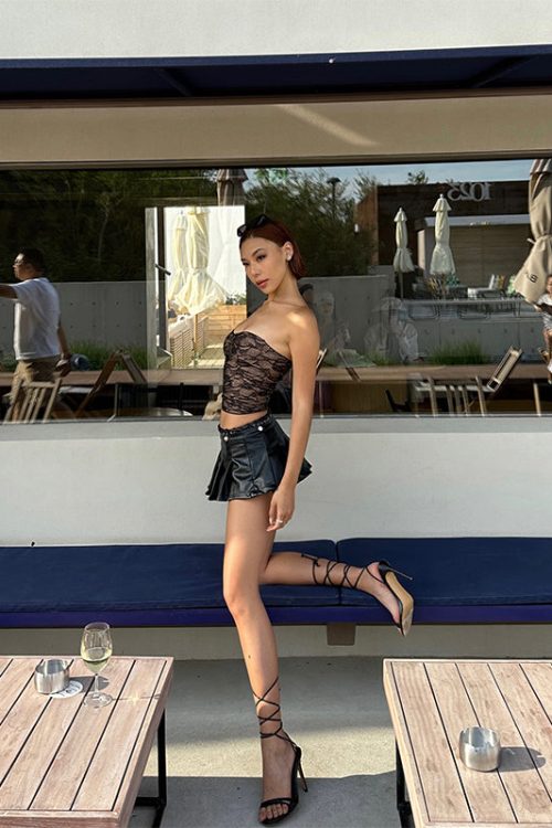 Black One Shoulder Going Out Top